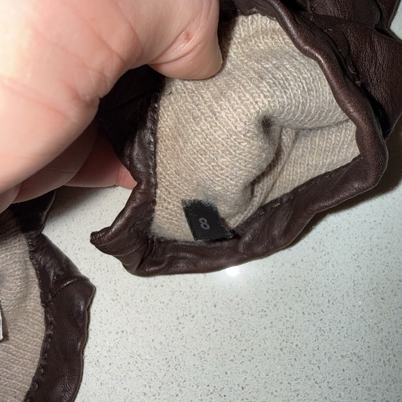 Genuine Leather Brown Portolano Gloves Cashmere Lined Mens/Womens Very Warm - Picture 5 of 8